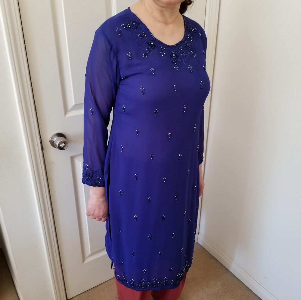 ☪ EID SALE! Indian Pakistani Salwar Kamis BLUE